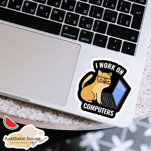 I work on computer sticker